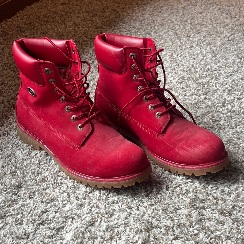 Timberland Men's Red Leather Boots